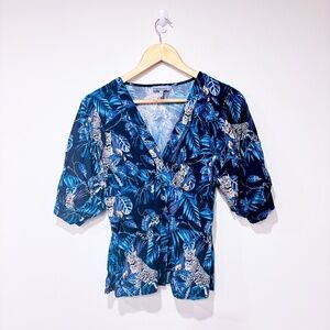 CONDITIONS APPLY Blue Tropical Blouse